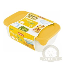 Curver Fresh&Go Zestaw Pojemnik Do Żywności Żółty 2l+1l+0,5l
