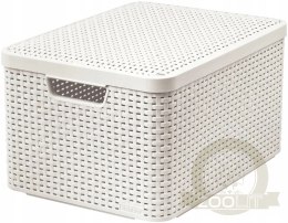 Curver Koszyk Z Pokrywą Rattan Style Kremowy L