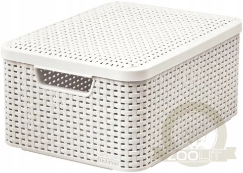 Curver Rattan Style Koszyk Z Pokrywą Kremowy M Curver Rattan Style Koszyk Z Pokrywą Kremowy M