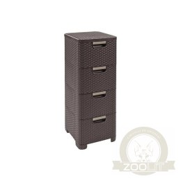 Curver Regał Z Szufladami Ciemny Brąz 4x14l