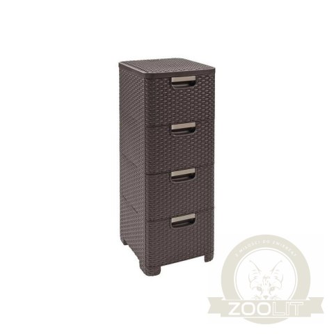 Curver Regał Z Szufladami Ciemny Brąz 4x14l Curver Regał Z Szufladami Ciemny Brąz 4x14l