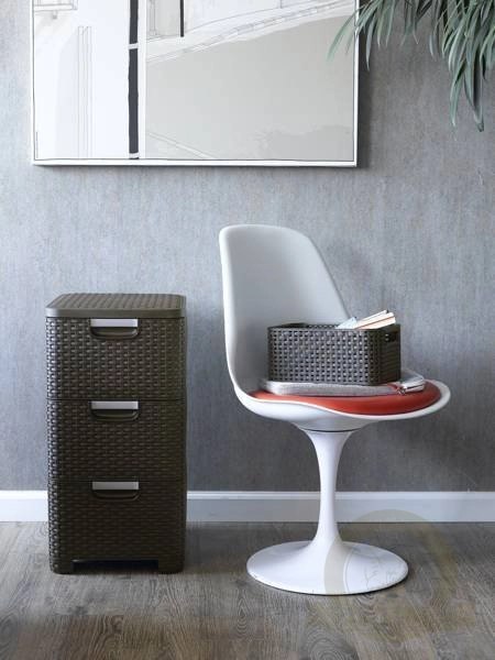 Curver Style Regał Z Szufladami Ciemny Brąz 42l Curver Style Regał Z Szufladami Ciemny Brąz 42l