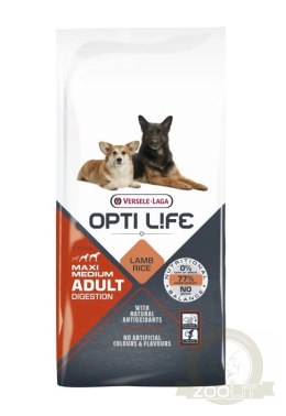 Versele-Laga Opti Life Adult Digestion Medium&Maxi Jagnięcina Z Ryżem 12,5kg