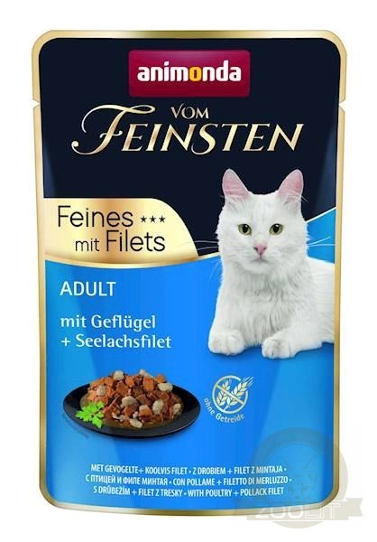 ANIMONDA Cat Vom Feinsten Adult Drób + Filet Z Mintaja Saszetka 85g ANIMONDA Cat Vom Feinsten Adult Drób + Filet Z Mintaja Saszetka 85g