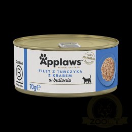 APPLAWS Tuna Fillet With Crab In Broth Tin 70g