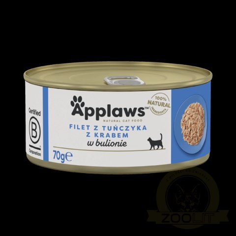 APPLAWS Tuna Fillet With Crab In Broth Tin 70g APPLAWS Tuna Fillet With Crab In Broth Tin 70g