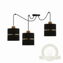 Assam p lampa wisząca czarny+złoty 3x60w e27 abażur czarny+złoty pasek