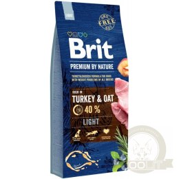 Brit Premium By Nature Light Z Indykiem I Owsem 15kg