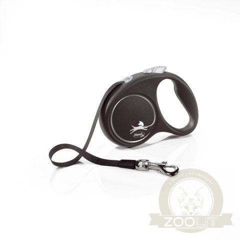 Flexi Smycz Black Design M Taśma 5m Do 25kg Czarna Flexi Smycz Black Design M Taśma 5m Do 25kg Czarna