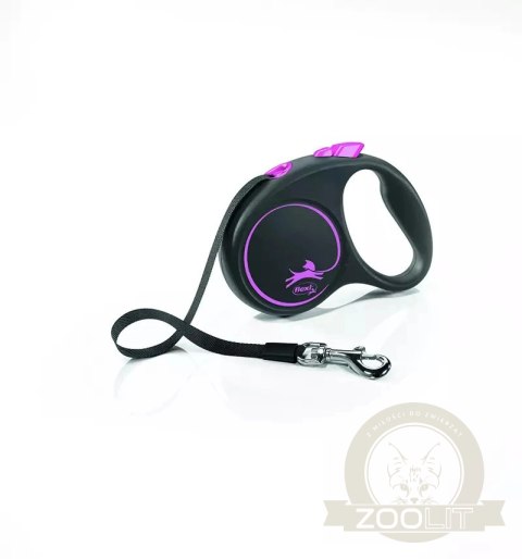 Flexi Smycz Black Design M Taśma 5m Do 25kg Różowa Flexi Smycz Black Design M Taśma 5m Do 25kg Różowa