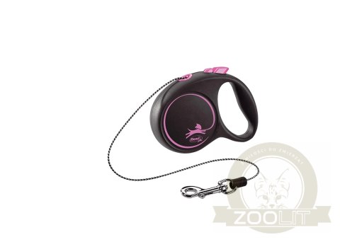 Flexi Smycz Black Design XS Linka 3m Do 8kg Różowa Flexi Smycz Black Design XS Linka 3m Do 8kg Różowa