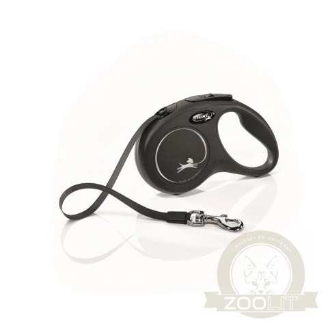 Flexi Smycz New Classic S Taśma 5m Do 15kg Czarna Flexi Smycz New Classic S Taśma 5m Do 15kg Czarna