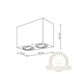 Lyon 2 oprawa natynkowa czarna LP-5881/2SM BK