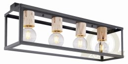 RETRO LAMPA SUFITOWA CZARNY 4X40W E27 KLOSZ CZARNY