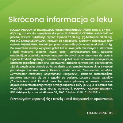 Vet-Agro Fiprex Duo S 0,67ml