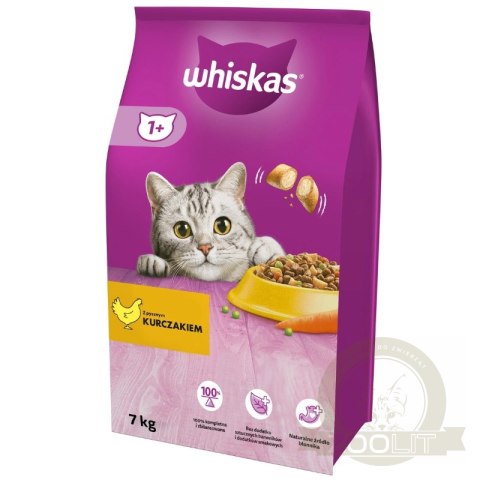WHISKAS Karma Sucha Dla Kota 1+ Z Kurczakiem 7kg WHISKAS Karma Sucha Dla Kota 1+ Z Kurczakiem 7kg