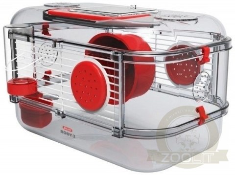 Zolux Klatka Rody 3 Mini Czerwona Zolux Klatka Rody 3 Mini Czerwona