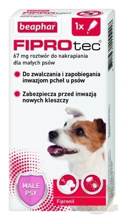 BEAPHAR Fiprotec Fiprotec S 1 Pipeta Kropli Przeciwko Ektopasożytom Dla Małych Psów 67mg