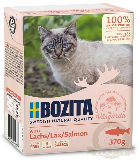 Bozita z Łososiem kawałki w sosie kartonik 370g Bozita z Łososiem kawałki w sosie kartonik 370g