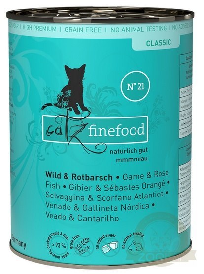 Catz Finefood Classic N.21 Dziczyzna i Karmazyn puszka 400g Catz Finefood Classic N.21 Dziczyzna i Karmazyn puszka 400g