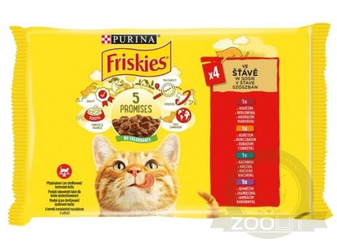 Friskies Mix mięsny w sosie saszetki 4x85g Friskies Mix mięsny w sosie saszetki 4x85g