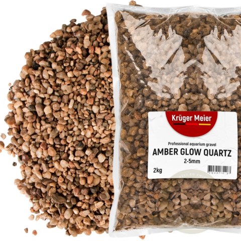 Kruger Meier Amber Glow Quartz 2-5 mm - Żwirek do akwarium 2kg Kruger Meier Amber Glow Quartz 2-5 mm - Żwirek do akwarium 2kg