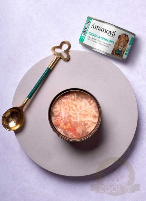 Amanova Cat Chicken & Shrimps - kurczak i krewetki w galaretce puszka 70g [06]
