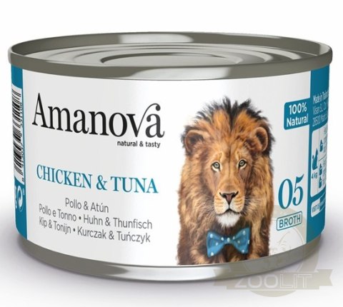 Amanova Cat Chicken & Tuna - kurczak i tuńczyk w bulionie puszka 70g [05]