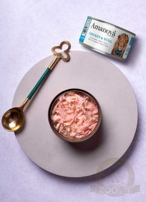 Amanova Cat Chicken & Tuna - kurczak i tuńczyk w bulionie puszka 70g [05]