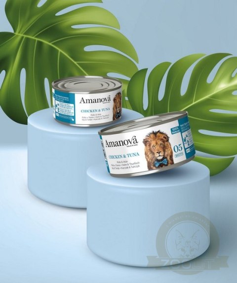 Amanova Cat Chicken & Tuna - kurczak i tuńczyk w bulionie puszka 70g [05]