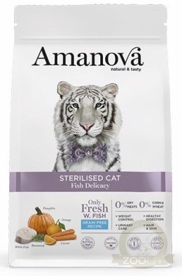 Amanova Cat Sterilised Fish Delicacy - biała ryba 1,5kg