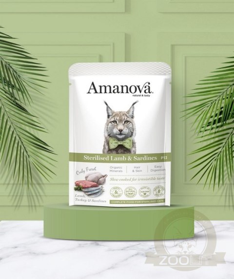 Amanova Cat Sterilised Lamb & Sardines - jagnięcina i sardynki saszetka 85g [P13]