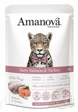Amanova Cat Tasty Salmon & Turkey - łosoś i indyk saszetka 85g [P11]