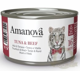 Amanova Cat Tuna & Beef - tuńczyk i wołowina w bulionie puszka 70g [16]