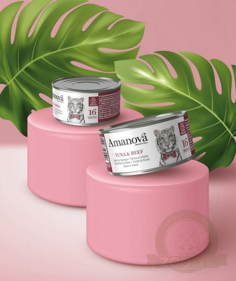 Amanova Cat Tuna & Beef - tuńczyk i wołowina w bulionie puszka 70g [16]