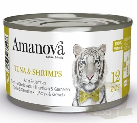Amanova Cat Tuna & Shrimps - tuńczyk i krewetki w bulionie puszka 70g [12]
