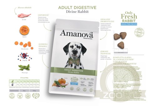 Amanova Dog Adult Digestive Divine Rabbit - królik 10kg Amanova Dog Adult Digestive Divine Rabbit - królik 10kg
