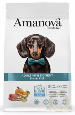 Amanova Dog Adult Mini Exigent Iberian Pork - wieprzowina 2kg