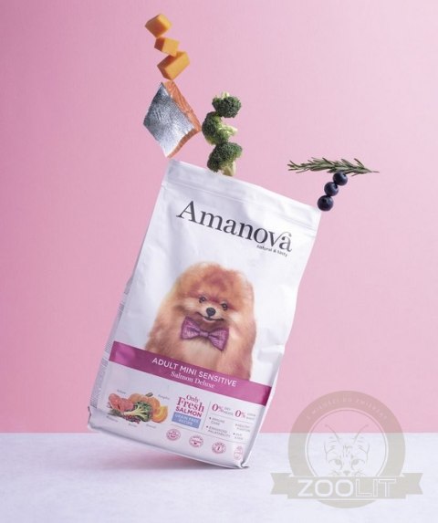 Amanova Dog Adult Mini Sensitive Salmon Deluxe - łosoś 7kg Amanova Dog Adult Mini Sensitive Salmon Deluxe - łosoś 7kg