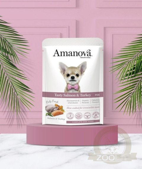 Amanova Dog Adult Tasty Salmon & Turkey - łosoś i indyk saszetka 300g [P06]
