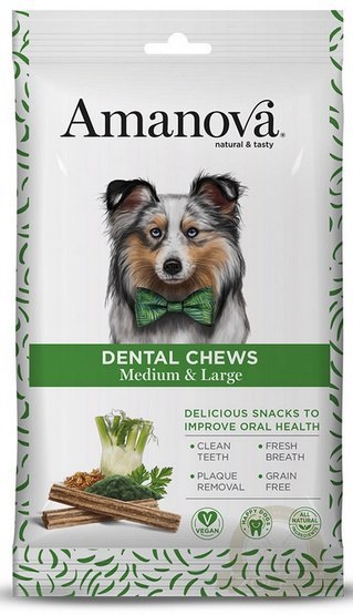 Amanova Dog Dental Chews Medium & Large 180g Amanova Dog Dental Chews Medium & Large 180g