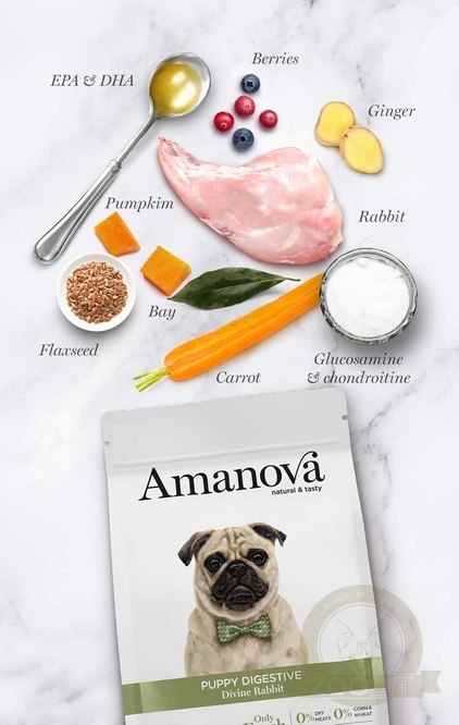 Amanova Dog Puppy Digestive Divine Rabbit - królik 2kg Amanova Dog Puppy Digestive Divine Rabbit - królik 2kg
