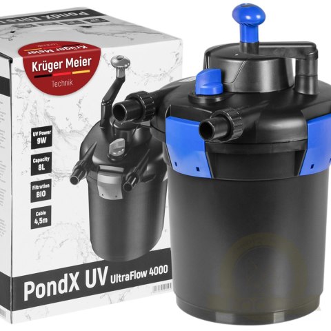 Kruger Meier PondX UV 4000 - filtr ciśnieniowy z lampą UV do oczka wodnego 4000l Kruger Meier PondX UV 4000 - filtr ciśnieniowy z lampą UV do oczka wodnego 4000l
