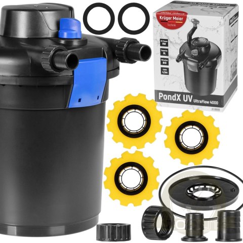Kruger Meier PondX UV 4000 - filtr ciśnieniowy z lampą UV do oczka wodnego 4000l Kruger Meier PondX UV 4000 - filtr ciśnieniowy z lampą UV do oczka wodnego 4000l