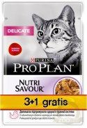 Purina Pro Plan Cat Delicate indyk saszetka 4x85g 3+1 gratis