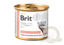 Brit Grain Free Veterinary Diet Cat Renal Tuńczyk, Łosoś I Groszek 200g