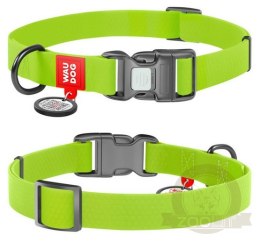 Collar Waterproof Obroża wodoodporna z QR-paszportem, plastikowy fastex, L 25mm/33-49cm jasnozielona
