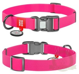 Collar Waterproof Obroża wodoodporna z QR-paszportem, plastikowy fastex, S 15mm/25-35cm różowa