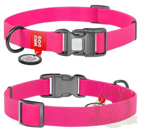 Collar Waterproof Obroża wodoodporna z QR-paszportem, plastikowy fastex, S 15mm/25-35cm różowa Collar Waterproof Obroża wodoodporna z QR-paszportem, plastikowy fastex, S 15mm/25-35cm różowa
