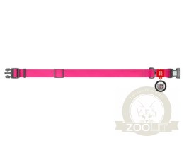 Collar Waterproof Obroża wodoodporna z QR-paszportem, plastikowy fastex, S 15mm/25-35cm różowa